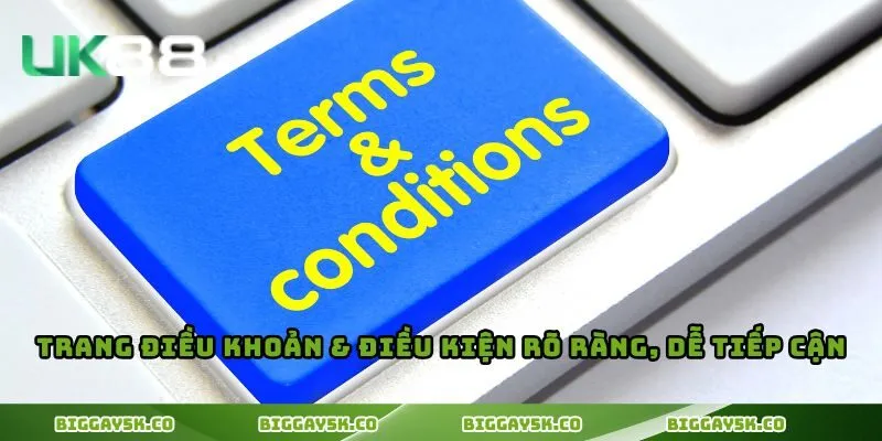 Trang điều khoản & điều kiện rõ ràng, dễ tiếp cận